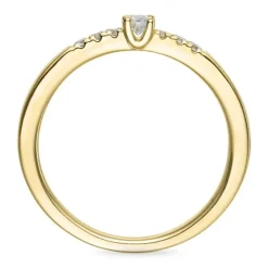 Rund diamantring i 14 karat guld 0,08 ct 0,06 ct
