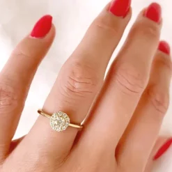 Rund diamantring i 14 karat guld 0,20 ct 0,15 ct
