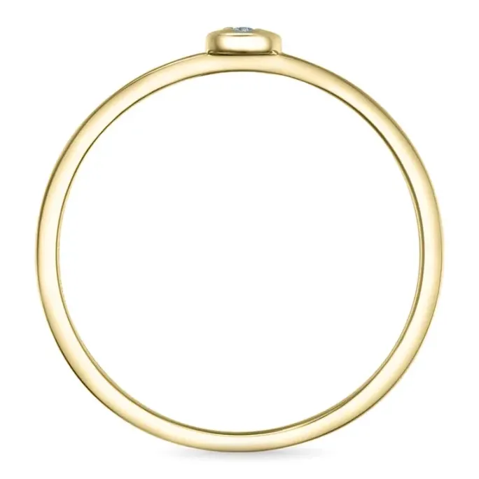 Rund diamantring i 9 karat guld.- og hvidguld 0,01 ct
