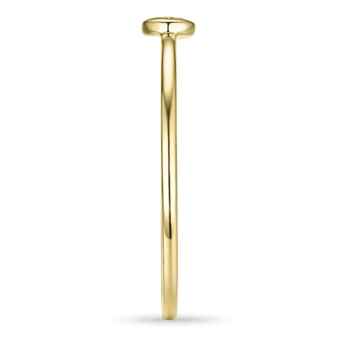 Rund diamantring i 9 karat guld.- og hvidguld 0,01 ct