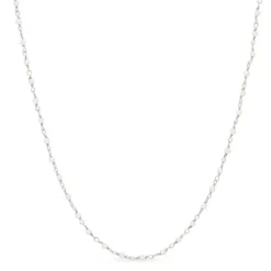 Rund hvid perle halskæde i sølv 40 cm + 5 cm x 2,7 mm