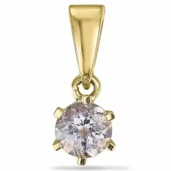 Rundt morganit vedhæng i 9 karat guld 0,22 ct