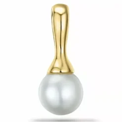 Rundt perle vedhæng i 9 karat guld
