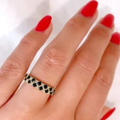 Safir diamantring i 14 karat guld 0,24 ct 0,96 ct