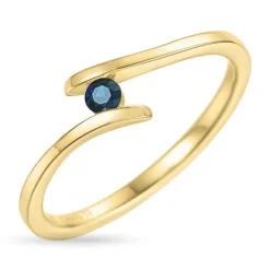Safir ring i 9 karat guld 0,10 ct