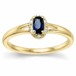 Safir ring i 14 karat guld 0,03 ct 0,35 ct