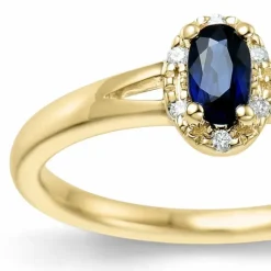 Safir ring i 14 karat guld 0,03 ct 0,35 ct