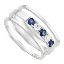 Safir ring i sølv