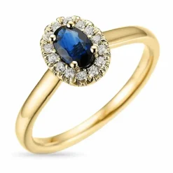 Safir rosetring i 14 karat guld 0,12 ct 0,65 ct