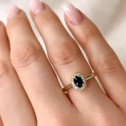 Safir rosetring i 14 karat guld 0,12 ct 0,65 ct