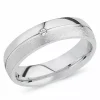 Sandblæst zirkon ring i rhodineret sølv