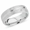 Sandblæst zirkon ring i rhodineret sølv