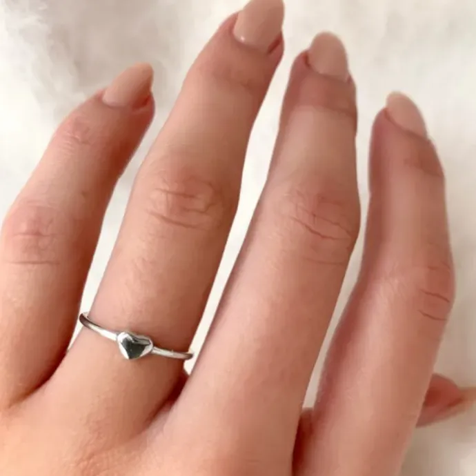 Simple Rings hjerte ring i sølv