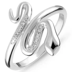 Slange zirkon ring i sølv