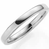 Smal 3 mm vielsesring i 14 karat hvidguld