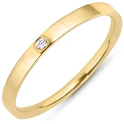 Smal brillantring i 9 karat guld 0,01 ct
