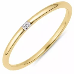 Smal brillantring i 9 karat guld.- og hvidguld 0,003 ct