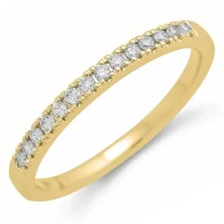Smal diamant alliancering i 14 karat guld 0,154 ct