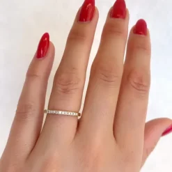 Smal diamant alliancering i 14 karat guld 0,154 ct