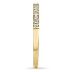 Smal diamant alliancering i 14 karat guld 0,154 ct