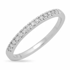 Smal diamant hvidgulds alliancering i 14 karat hvidguld 0,154 ct