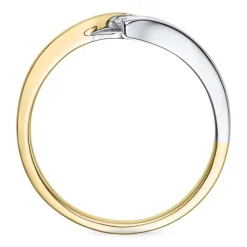 Smal diamant ring i 14 karat guld.- og hvidguld 0,051 ct
