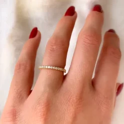 Smal diamantring i 14 karat guld 0,27 ct
