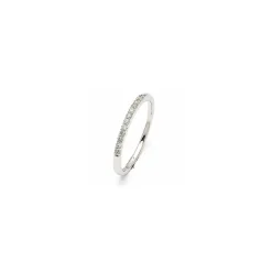 Smal diamantring i 14 karat hvidguld 0,099 ct