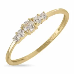 Smal hvid zirkon ring i 9 karat guld