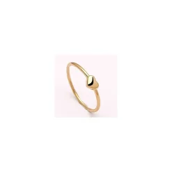 Smal Simple Rings hjerte ring i forgyldt sølv