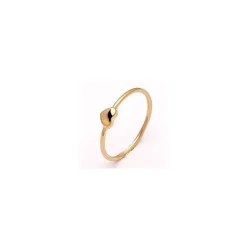 Smal Simple Rings hjerte ring i forgyldt sølv