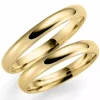 Smalle 3 mm vielsesringe i 9 karat guld - sæt