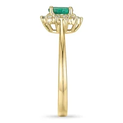 Smaragd guld rosetring i 14 karat guld 0,11 ct 0,25 ct
