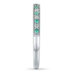 Smaragd ring i 14 karat hvidguld 0,08 ct 0,10 ct