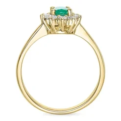 Smaragd rosetring i 14 karat guld 0,26 ct 0,47 ct