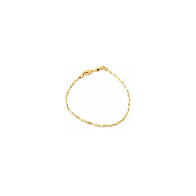 Snoet armbånd i forgyldt sølv 1,3 mm