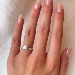 Sol zirkon ring i sølv