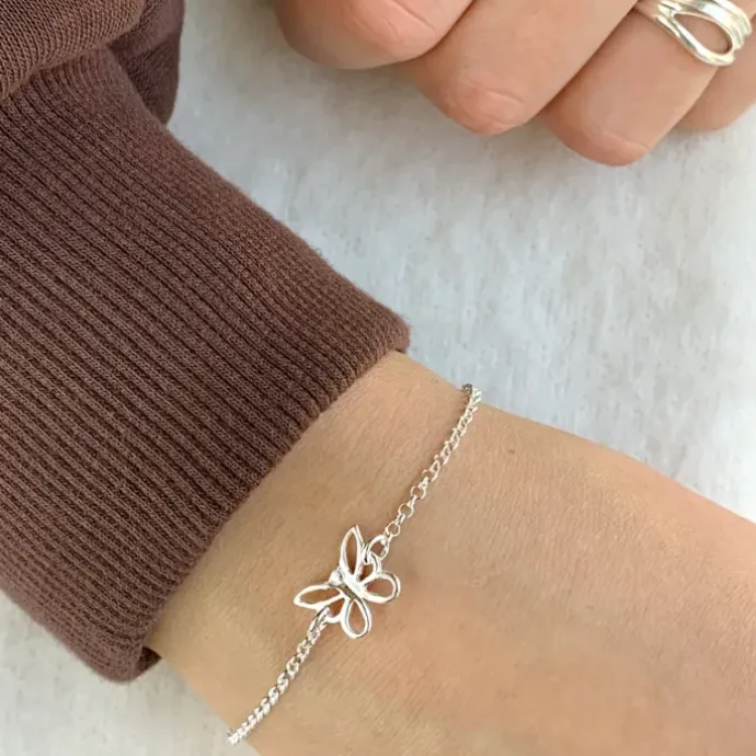 Sommerfugl armbånd i sølv