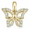 Sommerfugle diamant vedhæng i 14 karat guld 0,134 ct