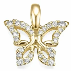 Sommerfugle diamant vedhæng i 14 karat guld 0,134 ct