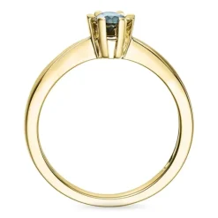 Sort diamant solitairering i 14 karat guld 0,21 ct