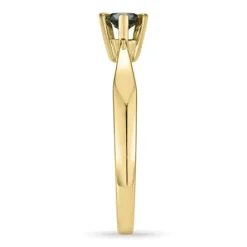 Sort diamant solitairering i 14 karat guld 0,21 ct