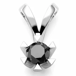 Sort diamant vedhæng i 14 karat hvidguld 0,50 ct