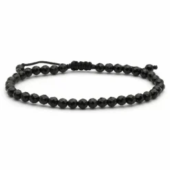 Sort onyks armbånd i satin x 4 mm