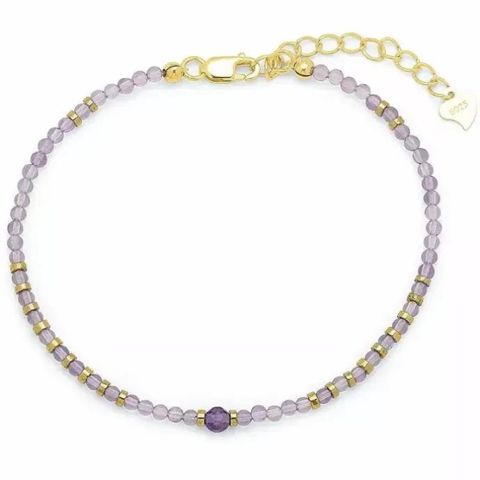 Sten armbånd med ametyst og hematite.
