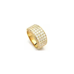 Stor hvid zirkon ring i forgyldt sølv