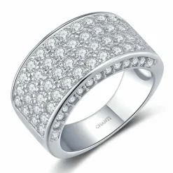 Stor hvid zirkon ring i sølv