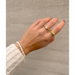 Studio Z Silica armbånd i forgyldt sølv hvid zirkon