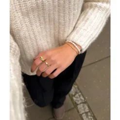 Studio Z Silica armbånd i forgyldt sølv hvid zirkon
