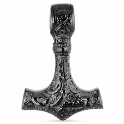 Thors hammer vedhæng i sort stål